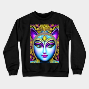 Catgirl DMTfied (4) - Trippy Psychedelic Art Crewneck Sweatshirt